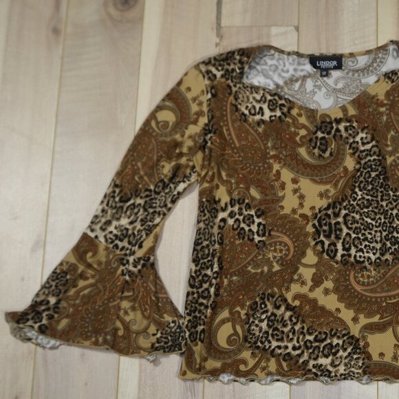 Cowgirl Western Long Sleeve Top w Bell Sleeves - Size S - Picture 4 of 7
